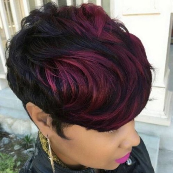 Ombre Other Short Purple Wine Red Highlights Fashion Wig Poshmark